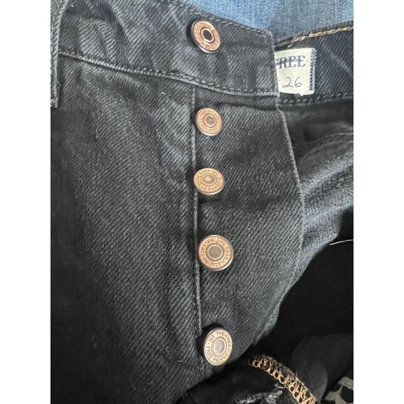 Free People Lucky You Barrel Midrise Jeans Size 26 Soundwave - Picture 10 of 10